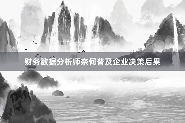 财务数据分析师奈何普及企业决策后果
